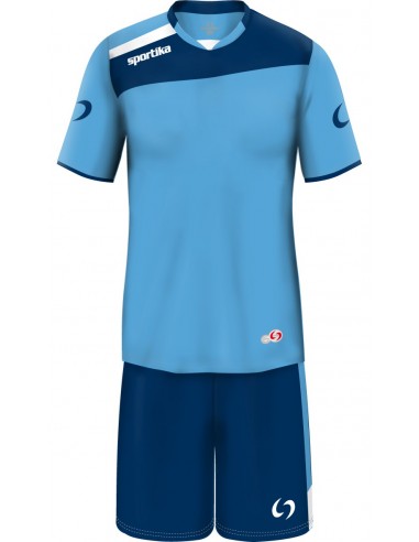 COMPLETO CALCIO AMSTERDAM SPORTIKA - CELESTE/BLU/BIANCO