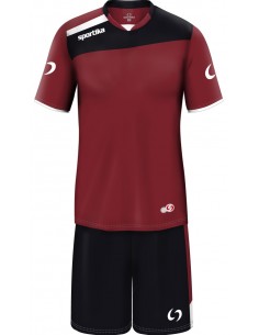 COMPLETO CALCIO AMSTERDAM SPORTIKA - BORDEAUX/NERO/BIANCO