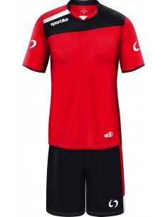 COMPLETO CALCIO AMSTERDAM SPORTIKA - ROSSO/NERO/BIANCO