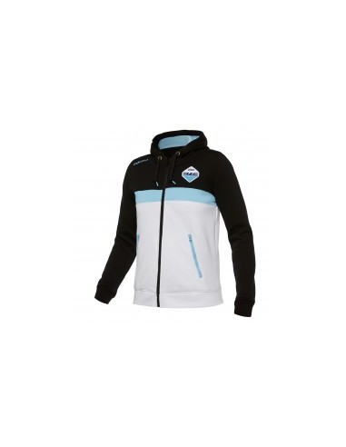 felpa garzata fullzip con cappuccio ner/bia/cel linea fan junior ss lazio 2017/18