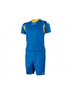 COMPLETO CALCIO MACRON VESTA SET MANICA CORTA - AZZURRO/GIALLO