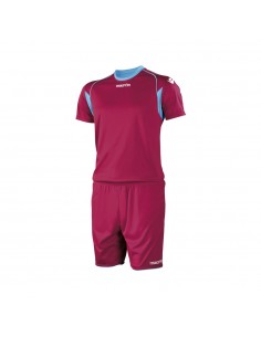 COMPLETO CALCIO MACRON VESTA SET MANICA CORTA - GRANATA/CELESTE