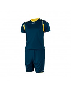 COMPLETO CALCIO MACRON VESTA SET MANICA CORTA - NAVY/GIALLO